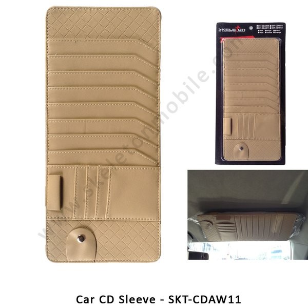 SKeleton Car CD Case With Name Card Slot SKT-CDAW11 - Beige