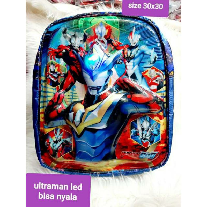 tas rangsel ultraman led tas anak tk dan sd