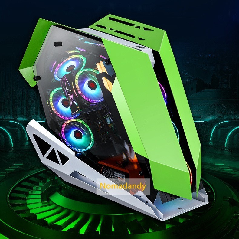 CASING PC GAMING BUMBLEBEE ATX FULL TOWER WHITE AND GREEN