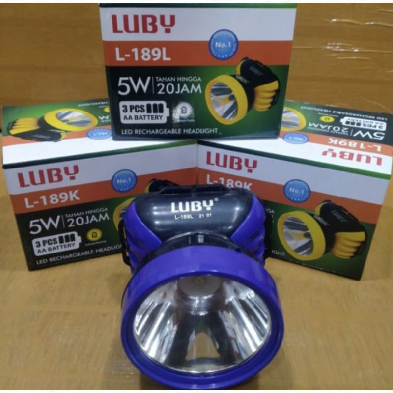 Senter Kepala Luby L-189L (Cahaya Putih) / Headlamp Luby L-189L