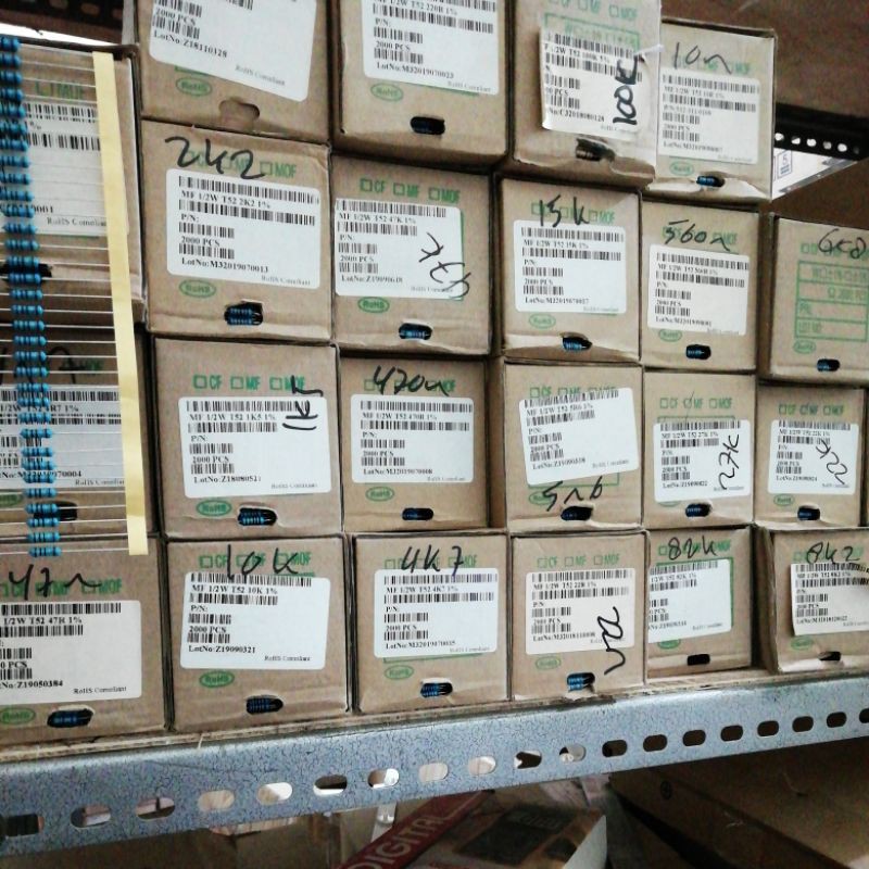 Resistor 1/2watt metal film 1% ukuran buat sendiri Harga 10pcs