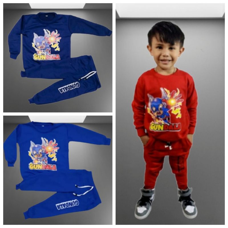 Setelan Sweater anak Pakaian Baju Anak Laki laki-Dan Perempuan Motif Gundala Terbaru