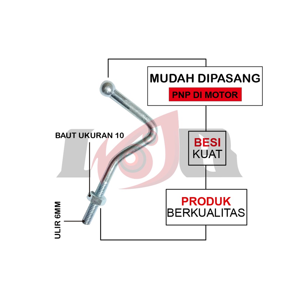 Besi Gantungan Barang Kait Universal Motor Bebek Matic Crome No Karat