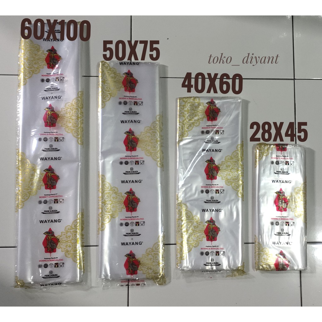 PP wayang / plastik pp loundry pp bening laundry 17x35 20x30 25x45 20x40 25x40 -28x45 - 30x45 -35x50 - 40x60 -50x75 -60x100 plastik untuk makanan keripik