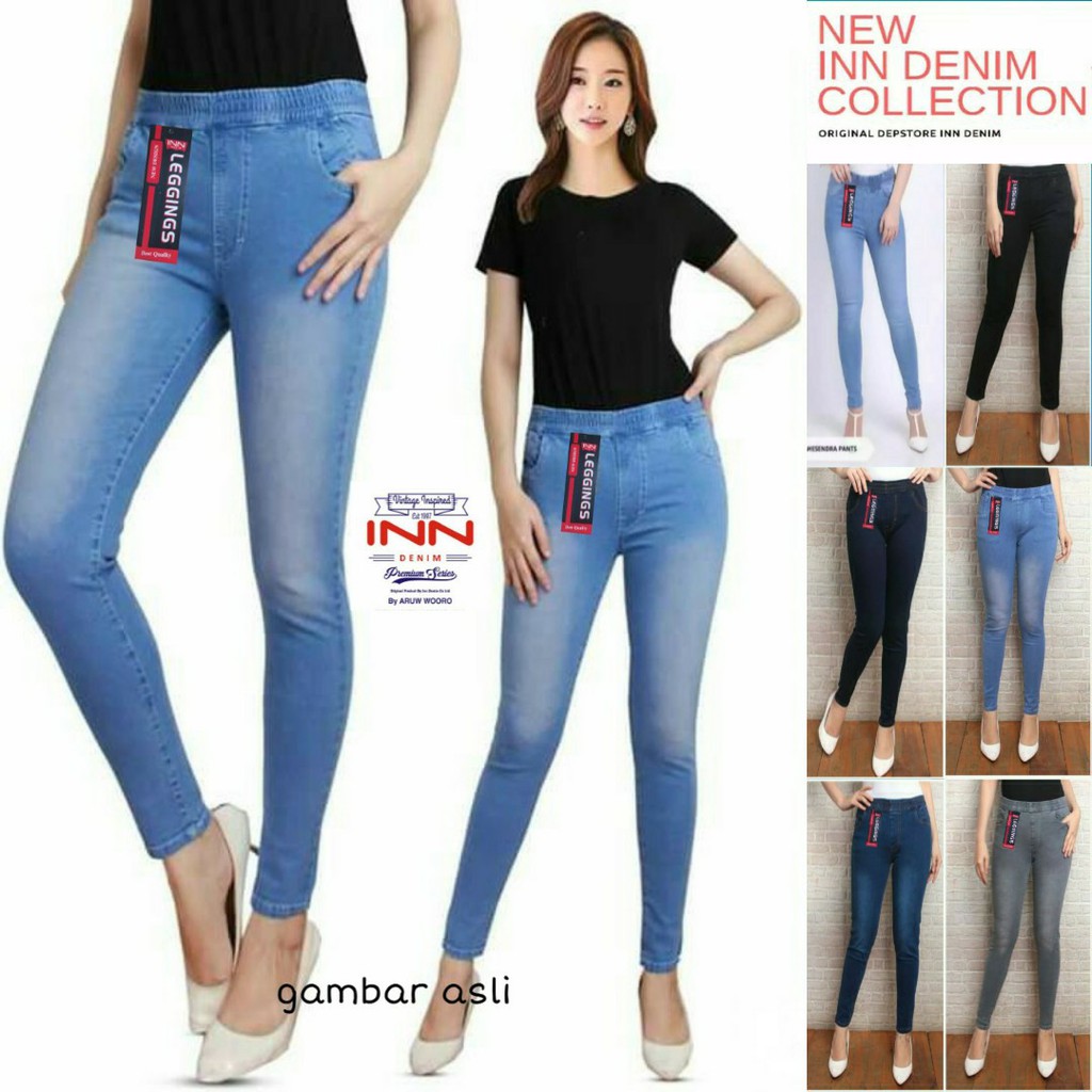 INN DENIM Jegging Jeans Panjang Extra Jumbo Celana  Wanita  