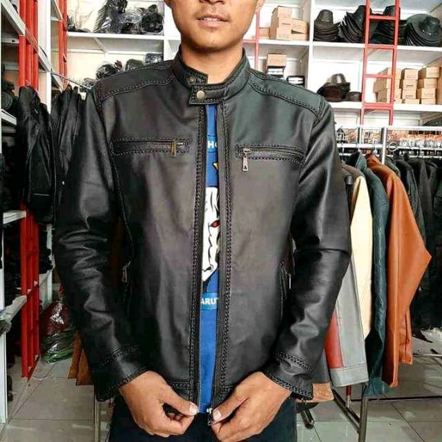 Jaket kulit kambing asli