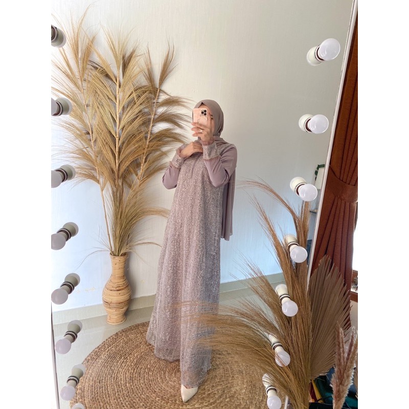 Spider dress C / Busui Friendly / Gamis brokat / full tulle