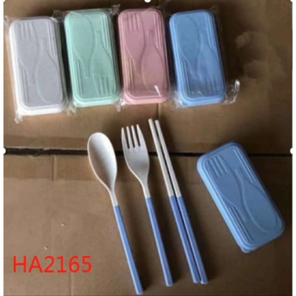 [SMS01] Sendok Makan Set Lipat Travel Portable - Random Colour