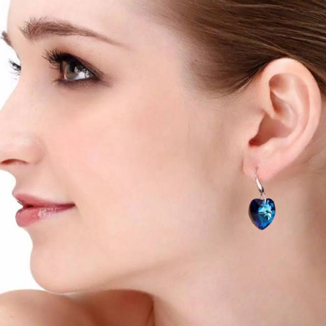 Anting Korea Permata Biru