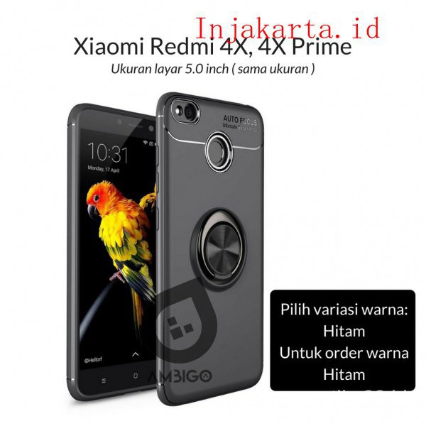 Ambigo Case Xiaomi Redmi 4X / Redmi 4X Prime ( 5 inch ) INVISIBLE Ring Kickstand 360 Rotation Ynhu