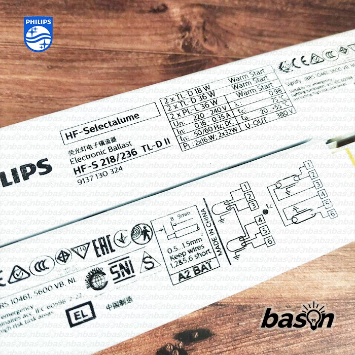 PHILIPS HF-S 218 / 236 TL-D II 220-240V 50/60Hz - Ballast Elektronik T8