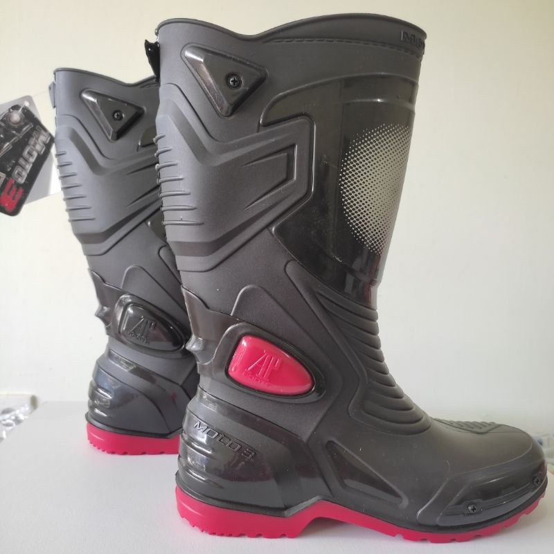 AP Boots Bikers Moto 3 Sepatu Boot Hitam Merah untuk Para Pengendara Motor