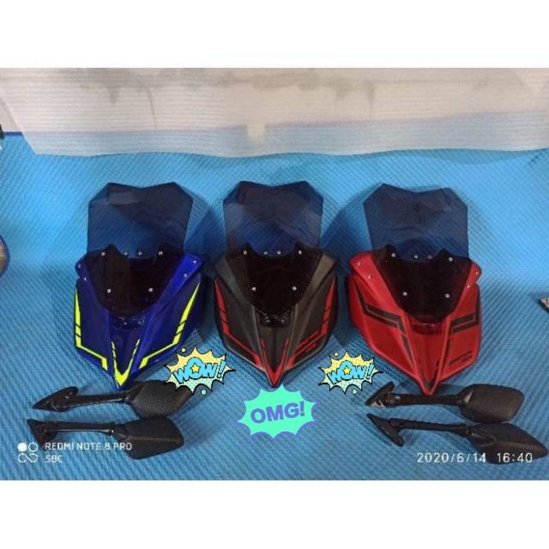 Paket modifikasi tameng kedok topeng xmax aerox KOMPLIT bisa new aerox connected NVX
