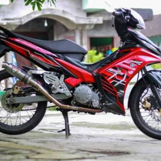 striping lis sticker variasi new jupiter mx 135 "EXITER" hitam-kuning-hijau