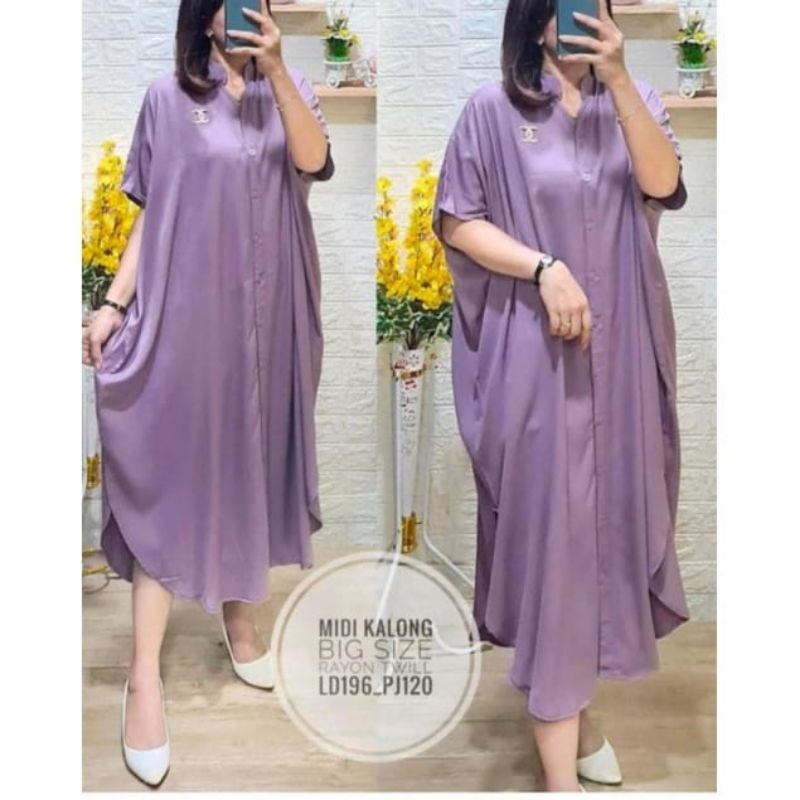 Batwing Midi Dress Kalong Jumbo Kekinian Busui Premium HQ