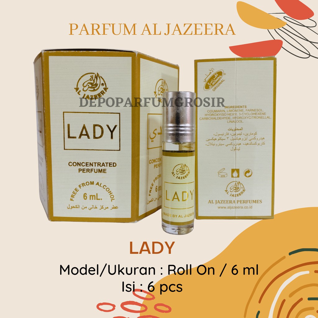 PARFUM AL JAZEERA LADY/MINYAK WANGI AL JAZEERA ROLL ON NON ALKOHOL