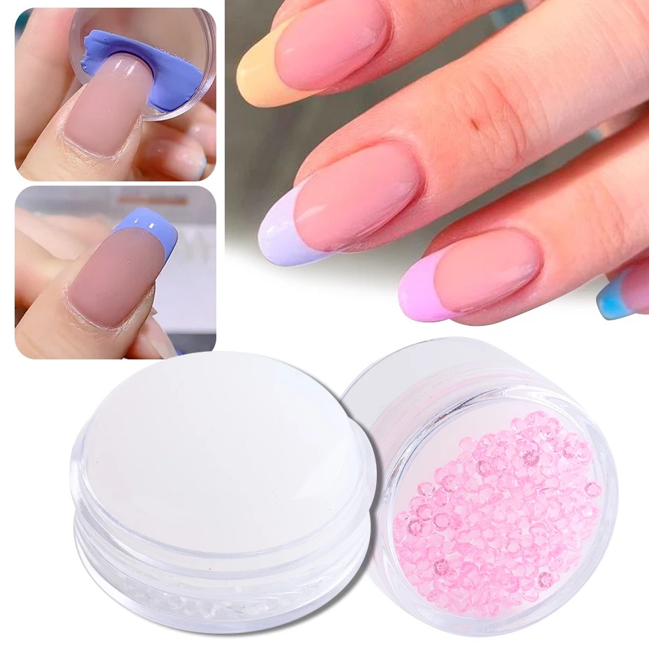 1 Pc Professional  Portable Multifunctional Clear Soft Silicone French Print Template Transfer DIY Nail Stamp