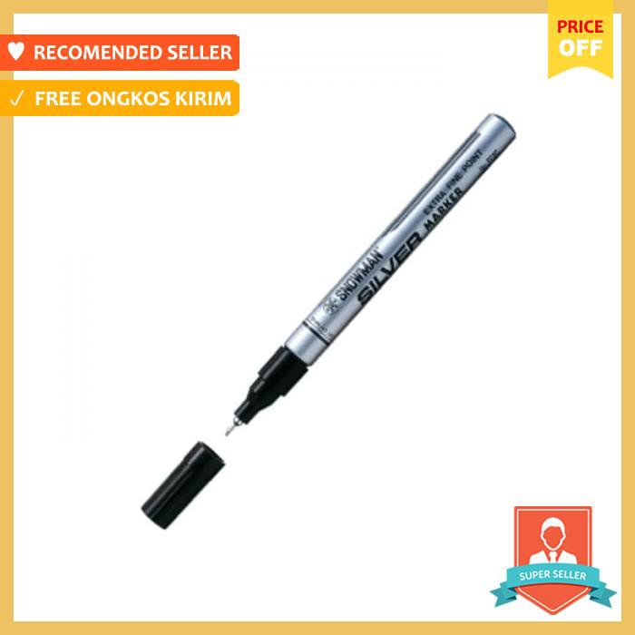 

Pulpen - Snowman Extra Fine Point Marker Silver - Alat Tulis