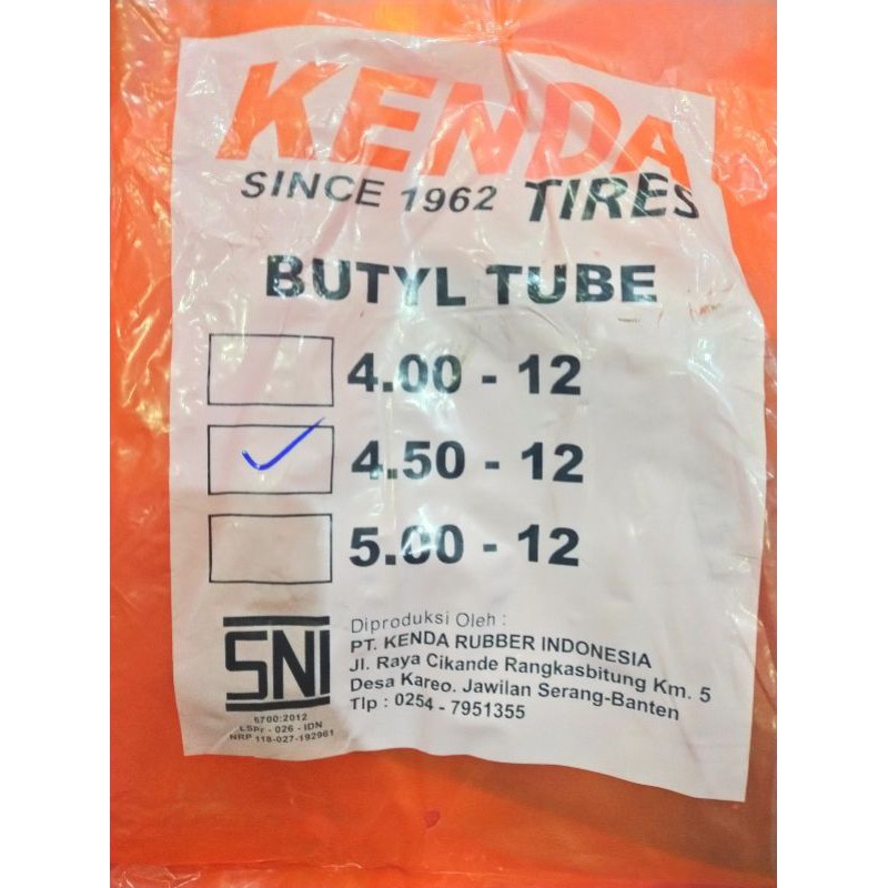 KENDA BAN DALAM RING 12 SCOOPY 450 BUTYL TUBE TYPE