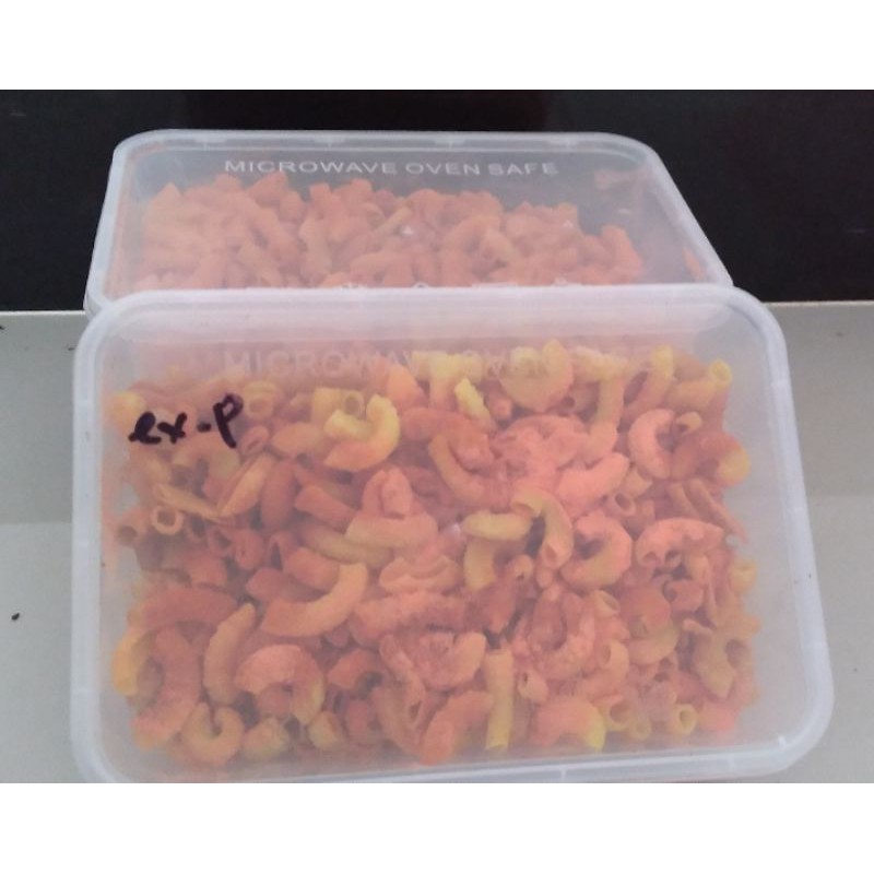 

150 gram makaroni bantet kemasan box kontainer free kardus