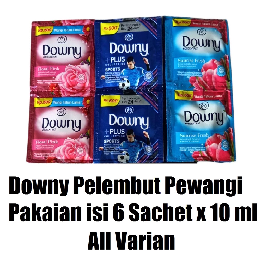 Downy Pelembut Pewangi Pakaian isi 6 Sachet x 10 ml All Varian