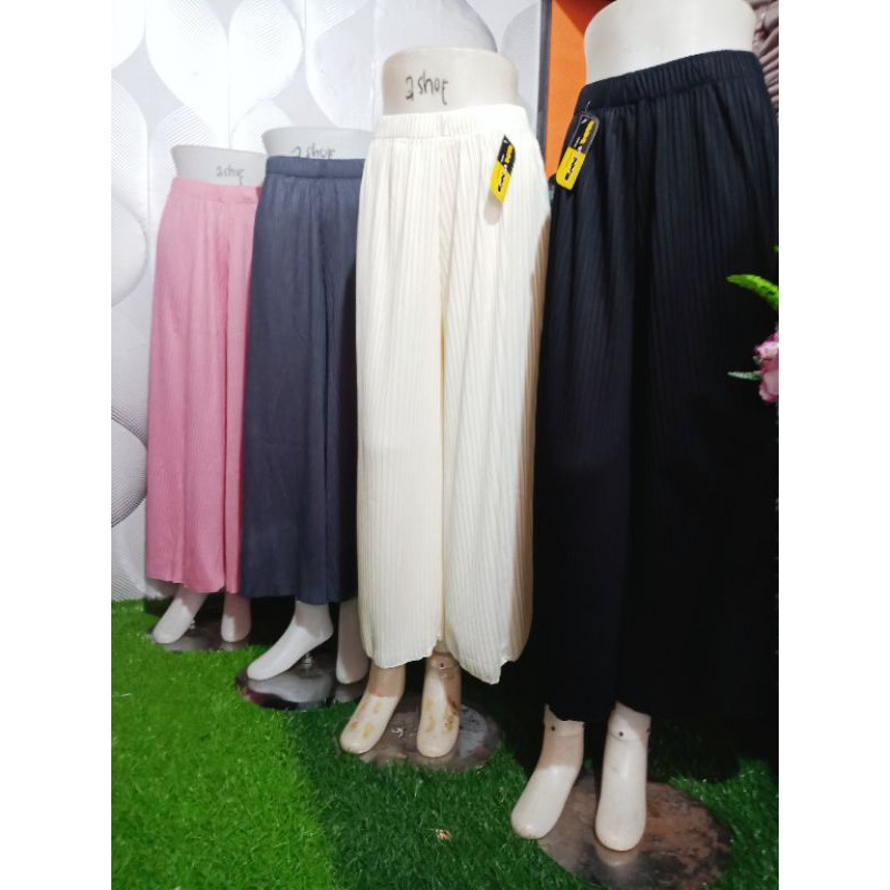 celana kulot hyget plisket/celana panjang murah wanita/celana longgar wanita/celana kulot all size