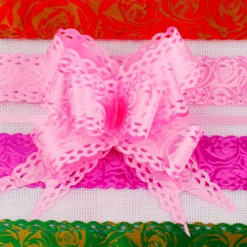 

Pita tarik serut renda besar motif bunga/hati