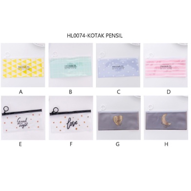 TEMPAT PENSIL TRANSPARAN / TEMPAT PENSIL TRANSPARAN MOTIF / ZIPPER BAG TRANSPARAN Kosmetik Tempat Alat Tulis Zip