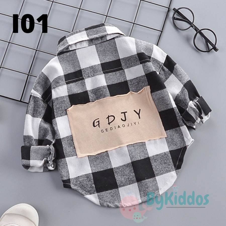 ByKiddos - Kemeja Import Anak Laki Laki Motif Lengan Panjang Bahan Adem High Quality Fashion / Kemeja Import Bayi Part 1