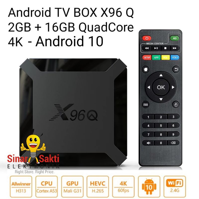 Android TV BOX X96 X96q 4k Smart 2gb 16gb Android 10 2/16gb Full HD