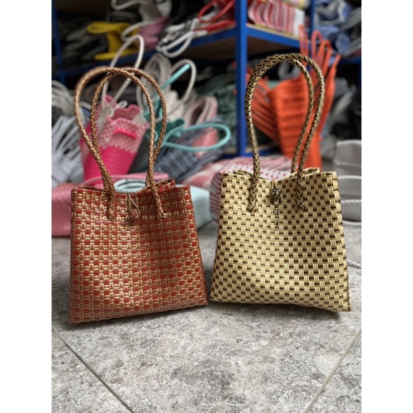 Tas Belanja Plastik Jali Gold Warna Kombinasi Premium Ready Stok