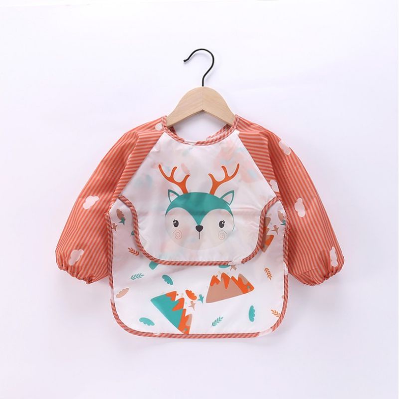 2in1 Premium APRON CELEMEK Bayi Anti Air Lengan Panjang