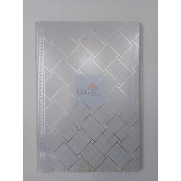 Plafon PVC / Plavon PVC genius ketebalan 8mm (kotak bergaris)