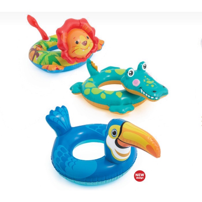 INTEX 58221 / 59221  Ban renang anak Intex Deluxe Animal Ring karakter Unicorn / Llama / Dino Pelampung