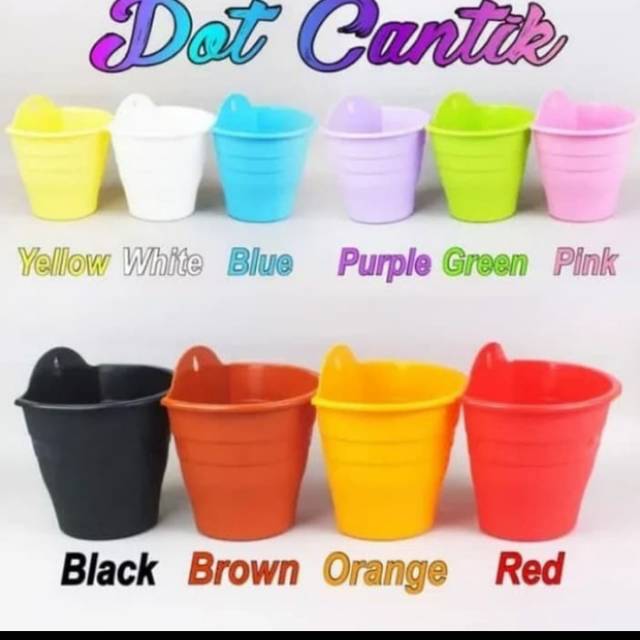 Pot dinding warna warni // pot bunga warna warni