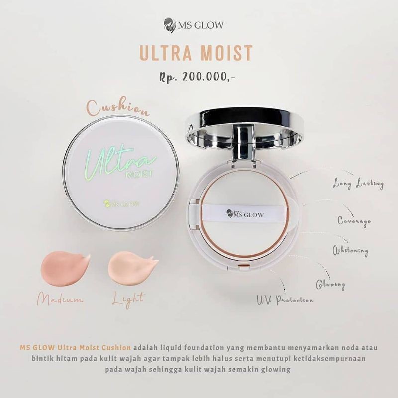 Ultra Moist Cushion MS Glow / Cushion Bagus / Bisa menutupi noda hitam di wajah / Sudah Ber SPF