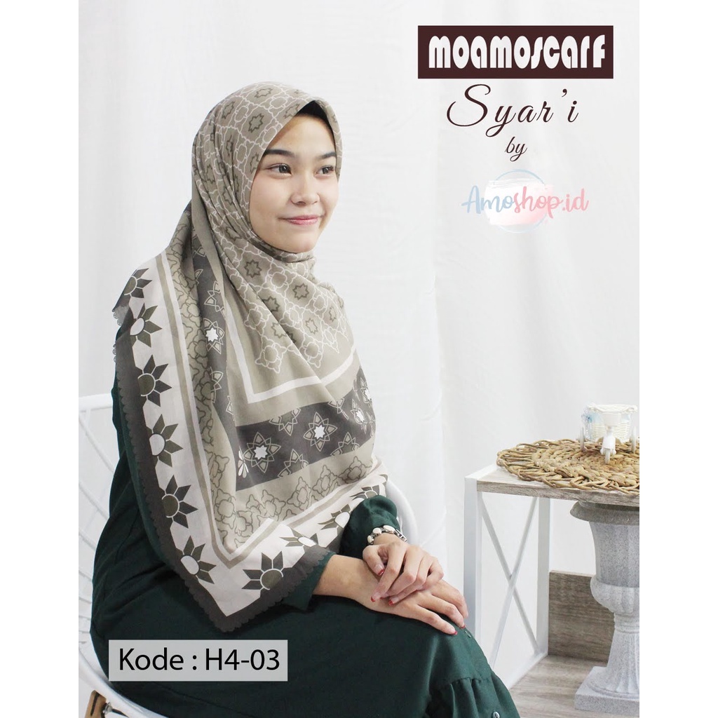 Hijab Jumbo | Kerudung Segi Empat Motif | Jilbab Syar'i Scarf Voal Premium