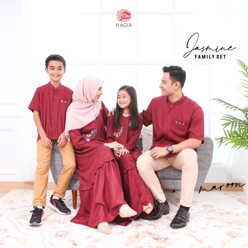 JASMINE Family Set MAROON by Hagia Indonesia