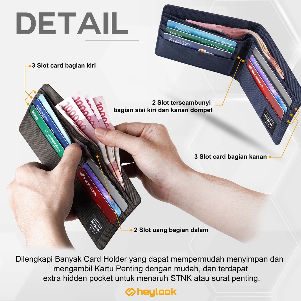 HEYLOOK Official - Dompet Pria Pendek Dayton Dompet Cordura Lipat Premium Pria Distro-5