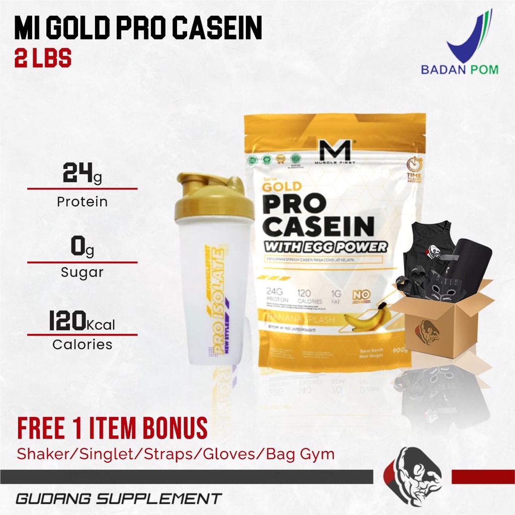 M1 Muscle First Gold Pro Casein 2 Lbs With egg power BPOM