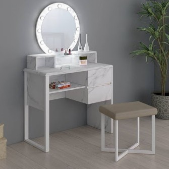 meja rias minimalis dresser meja hias lampu led marble makassar murah meja rias kekinian full lampu 