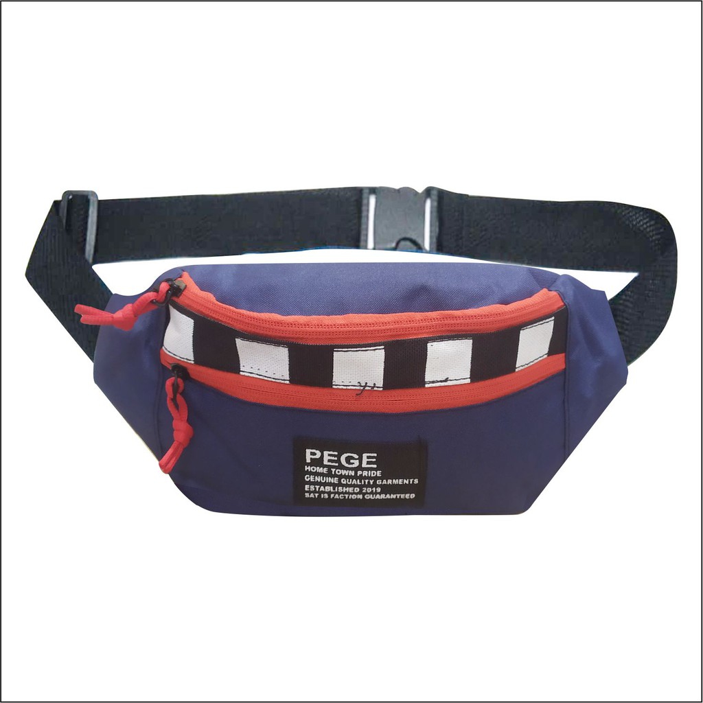 Tas Pinggang Kombinasi Selempang Waistbag Pria  Model Kasual Simpel Polos - PG - 8882