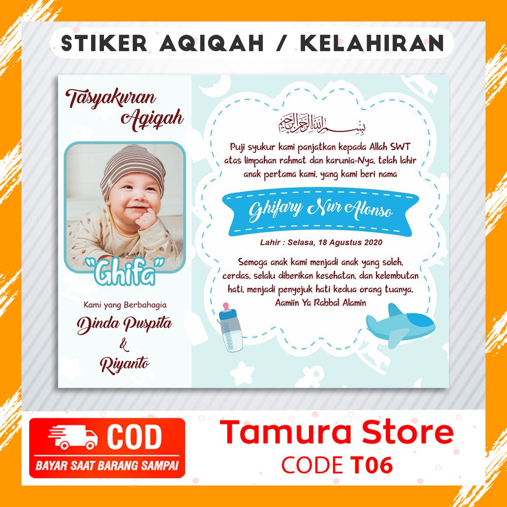 

STICKER AQIQAH Laki-Laki FREE DESIGN Murah dan Berkualitas