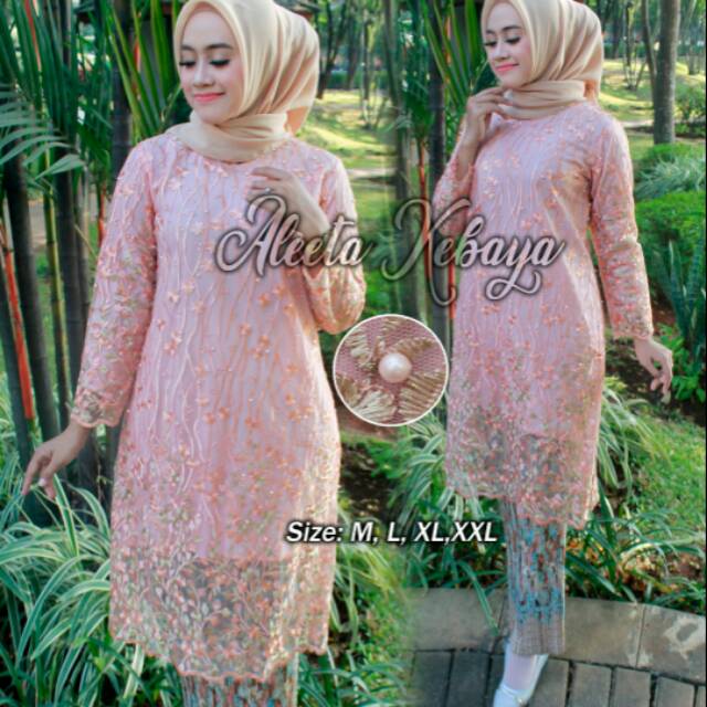 Setelan tunik tille (tunik + rok plisket)