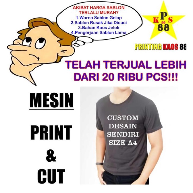 Kaos Custom Murah - Baju Custom Warna Dewasa - Kaos Printing Dtg