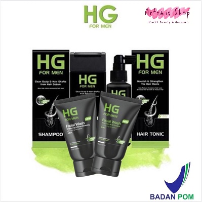 HG For Men Series Shampoo  200ml / Tonic 90ml / Facial Wash 100ml BPOM