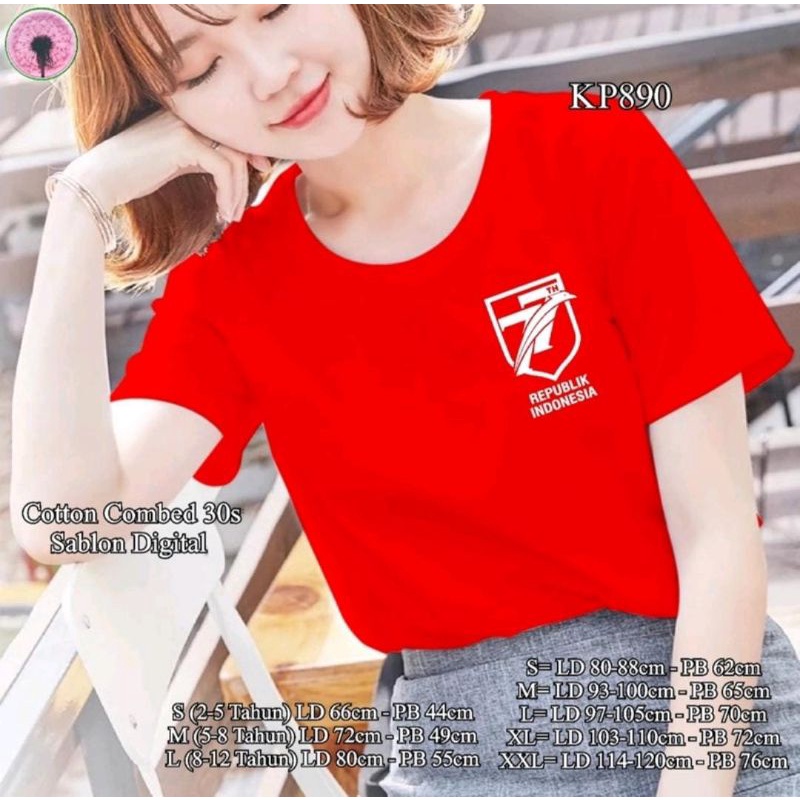 KAOS T-SHIRT LOGO AGUSTUSAN 77TH INDONESIA MERDEKA