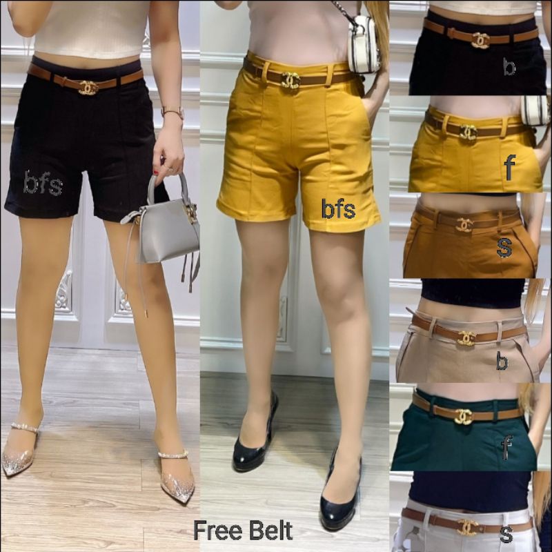 Hot Pant Soft Jeans Stretch Import free belt G.C