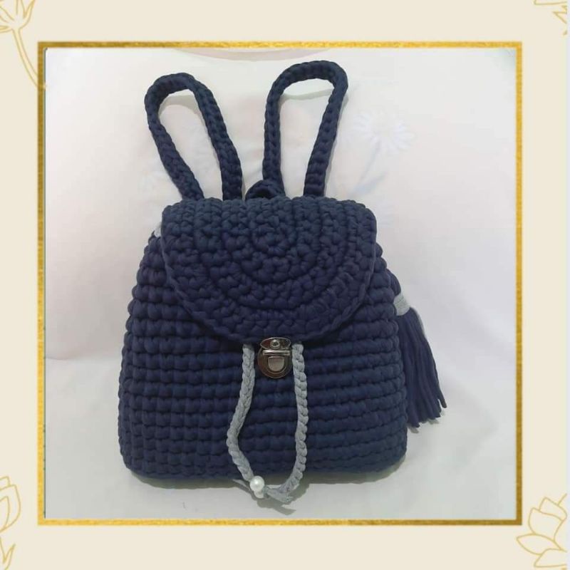 Tas Ransel Rajut Handmade Ayeyayu/Ransel Rajut Handmade/Tas Ransel remaja/Ransel model baru