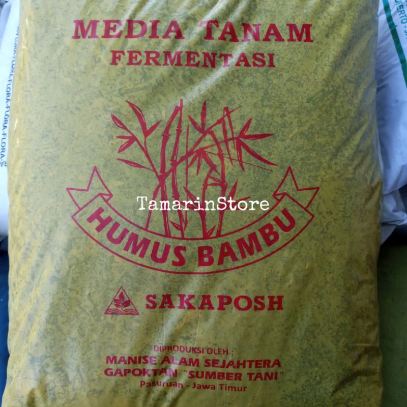 Humus Bambu Media Tanam Daun Bambu Fermentasi Untuk Penyubur Tanaman Hias Multi Fungsi - 1 Karung